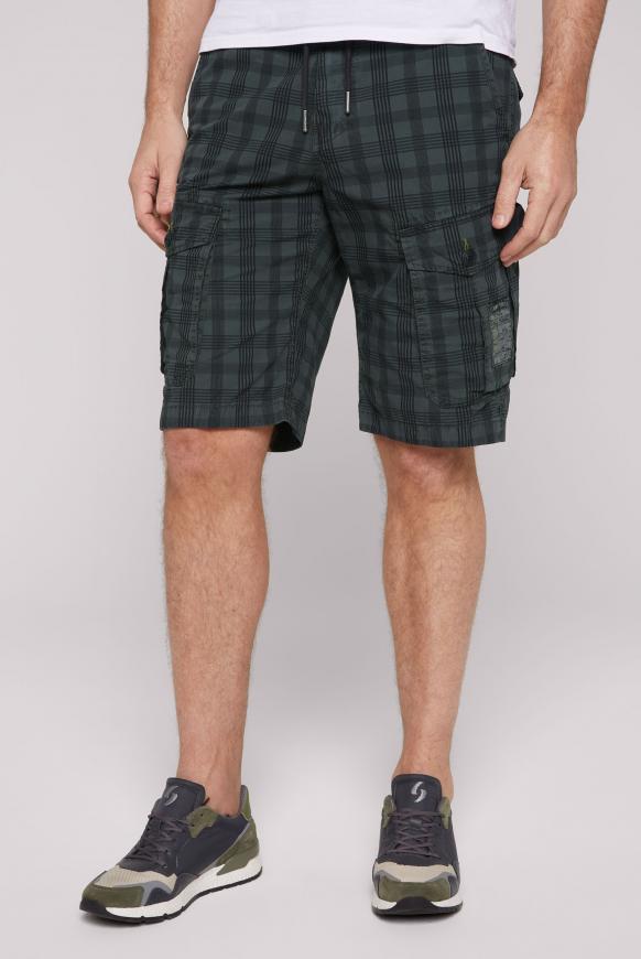 Cargo Shorts mit Karomuster green shadow