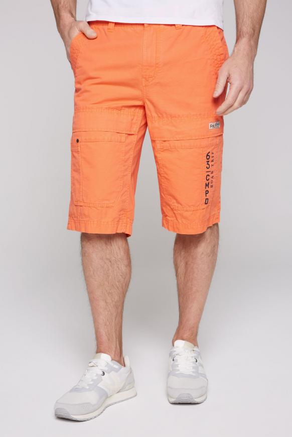 Cargo Shorts mit Label Prints sunshine orange