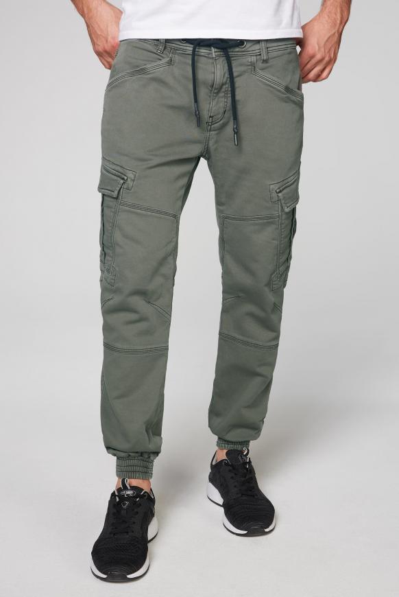 Cargohose aus Jogg Denim mit Used-Optik