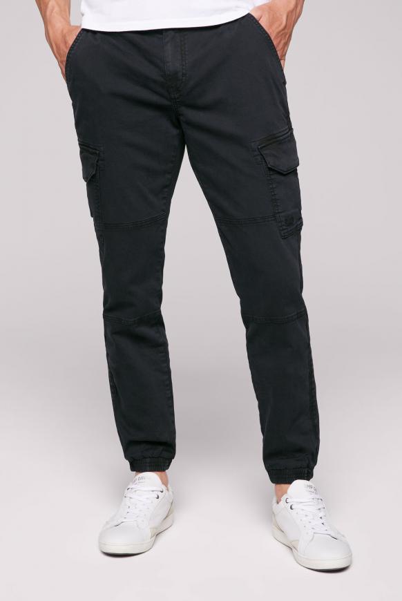 Cargohose mit tonigen Seitentapes black