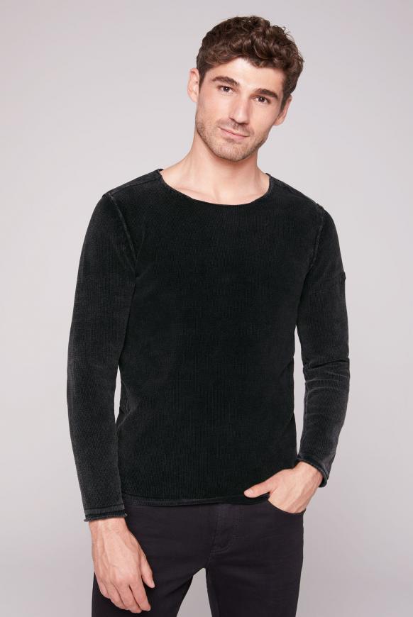 Chenille-Pullover mit Used-Optik