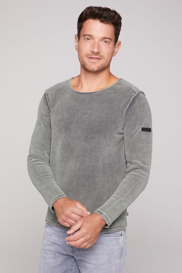 Chenille-Pullover mit Used-Optik