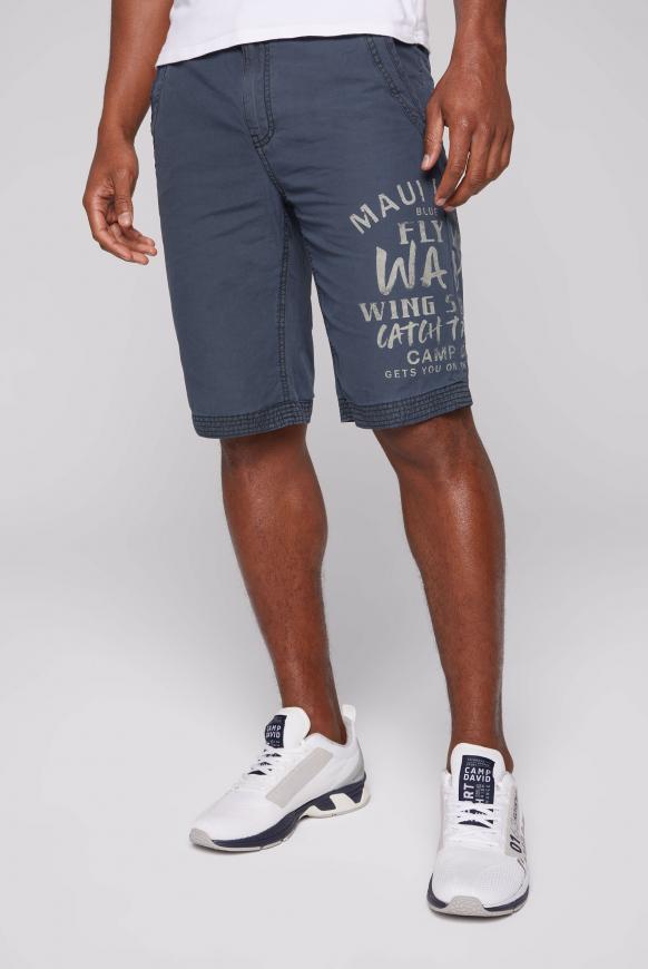Chino Shorts Stone Washed mit Print