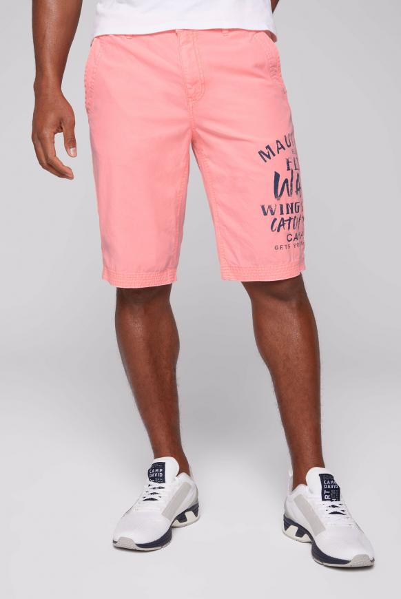 Chino Shorts Stone Washed mit Print