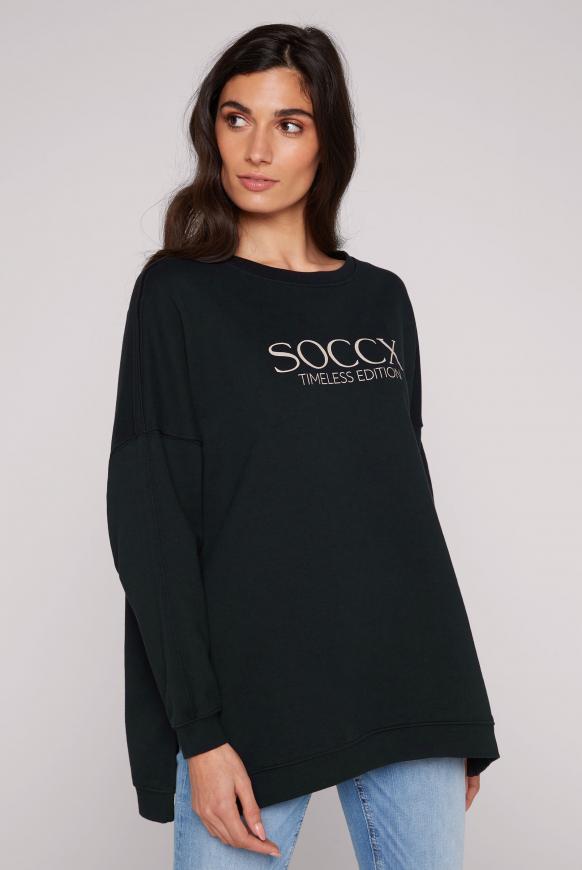 Classic Oversized Sweatshirt mit Logo Print black