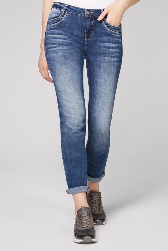 Comfort Fit Jeans CH:AR mit Used-Optik blue used