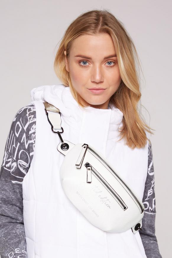 Crossbody Bag mit Logo-Gurt ivory