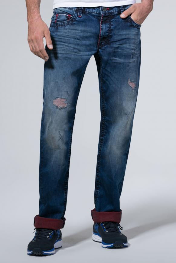Destroys und gefärbter Innenseite Jeans CO:NO