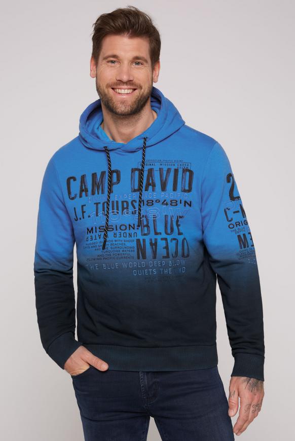 Dip Dye Hoodie mit Prints und Stickereien