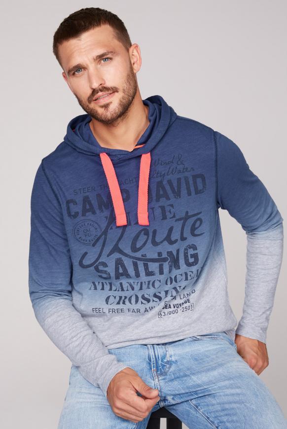Dip Dye Kapuzenshirt mit Label Print