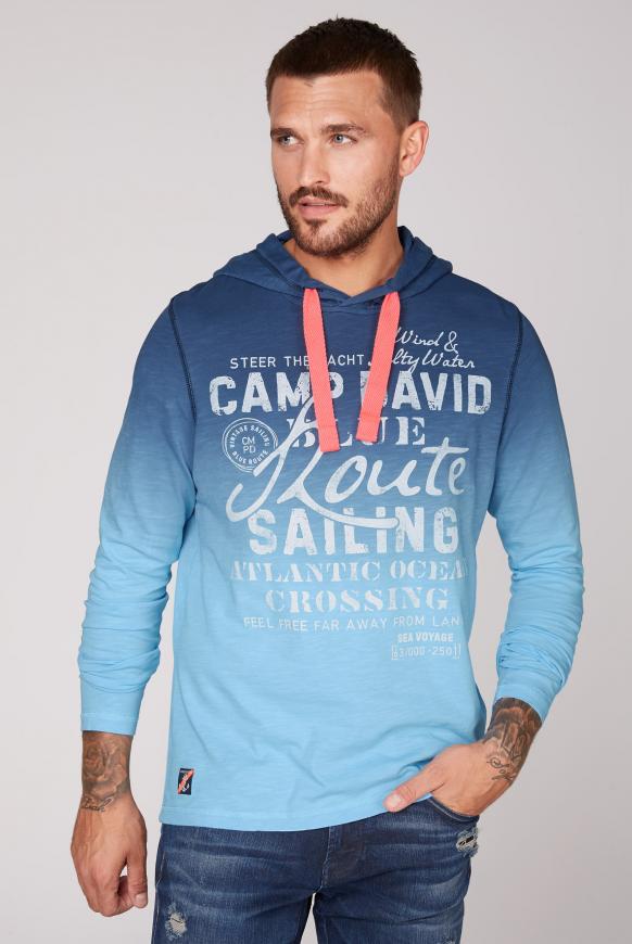 Dip Dye Kapuzenshirt mit Label Print
