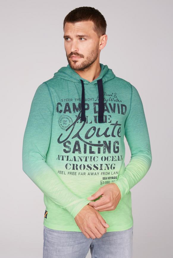 Dip Dye Kapuzenshirt mit Label Print