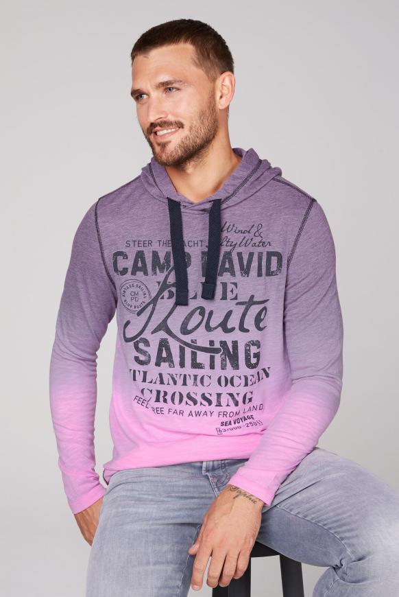 Dip Dye Kapuzenshirt mit Label Print