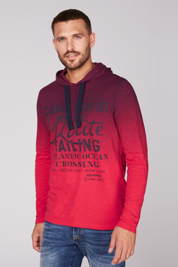 Dip Dye Kapuzenshirt mit Label Print