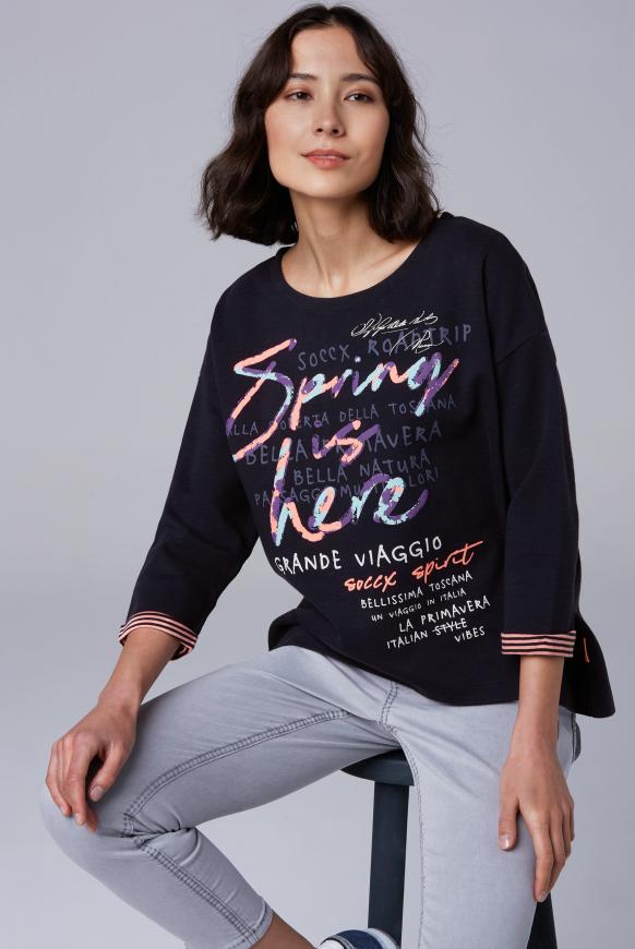 Doubleface Sweatshirt mit Frontprint