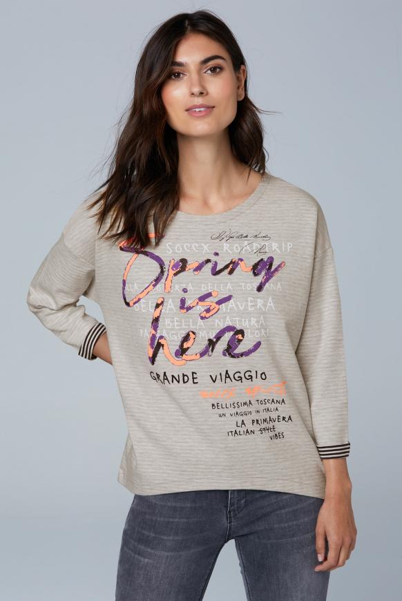 Doubleface Sweatshirt mit Frontprint
