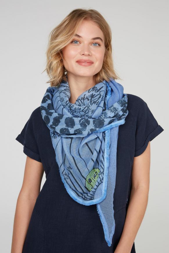 Dreieckstuch im Materialmix mit Prints