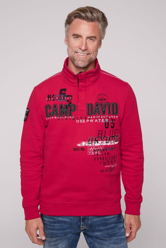 Fleece-Sweatshirt mit Troyer-Kragen