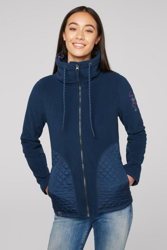 Fleecejacke mit Steppeinsätzen und Artworks