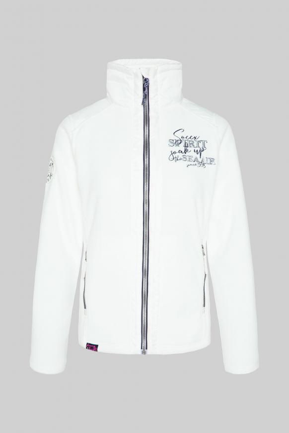 Fleecejacke mit Stepppartien und Artworks