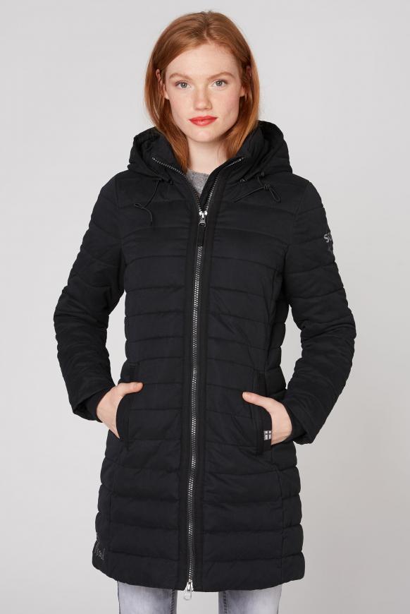 Gesteppter Parka mit Kapuze und Artworks