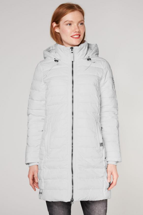 Gesteppter Parka mit Kapuze und Artworks