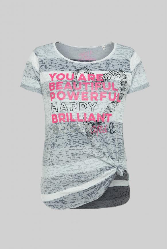 Gestreiftes Ausbrenner-Shirt mit Glitter Artwork