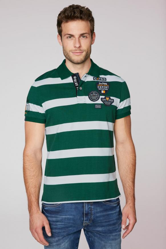 Gestreiftes Poloshirt mit Patches und Artworks