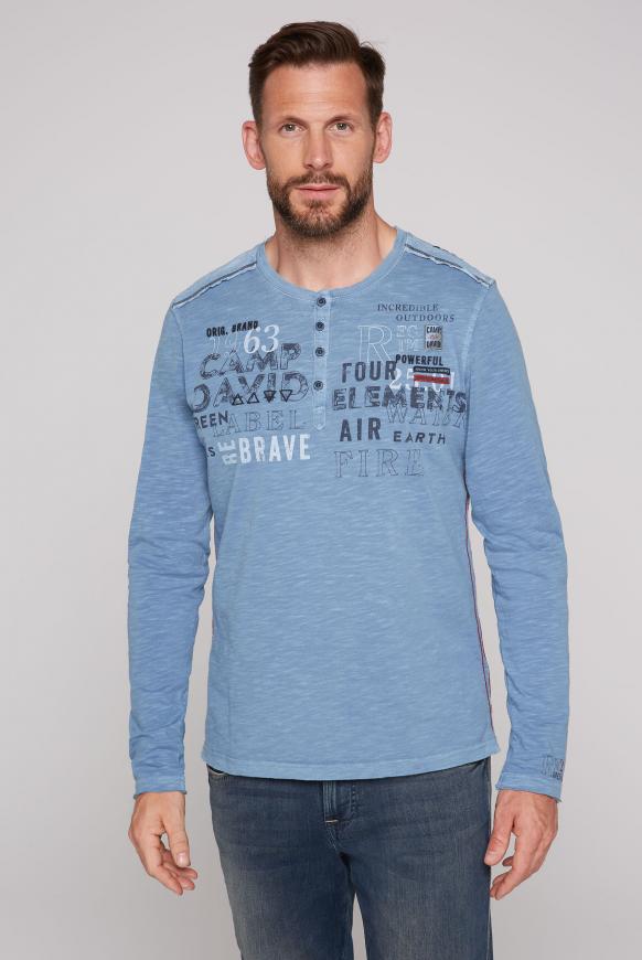 Henley-Langarmshirt im Used Look