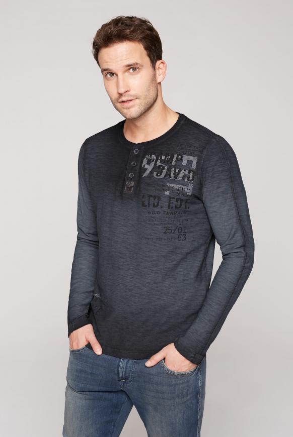 Henley-Langarmshirt im Vintage Style