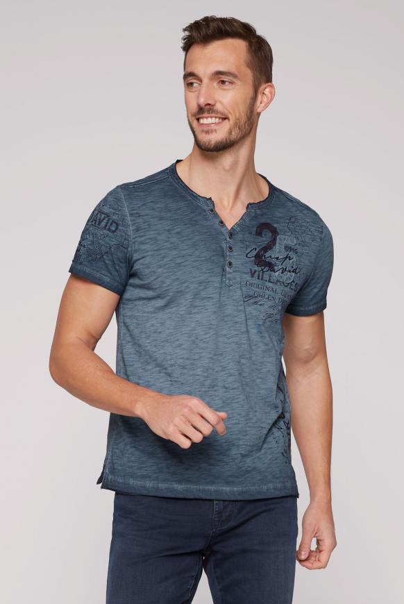 Henley-Shirt mit Label Artworks