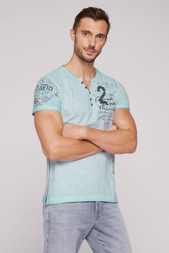 Henley-Shirt mit Label Artworks