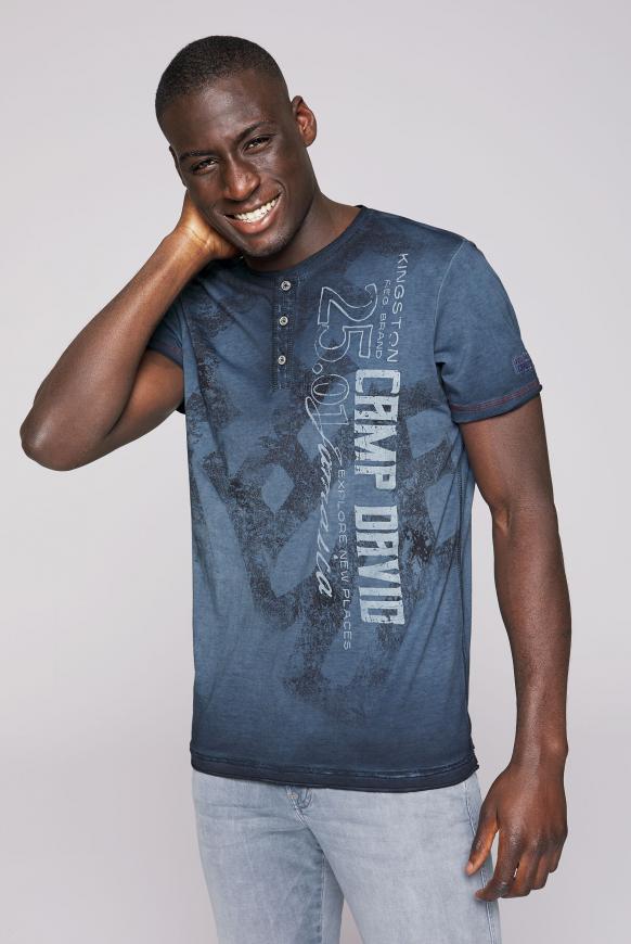 Henley-Shirt mit Watercolour Print