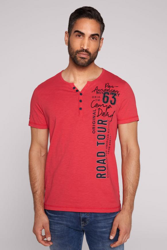 Henley-T-Shirt mit Artworks red orange