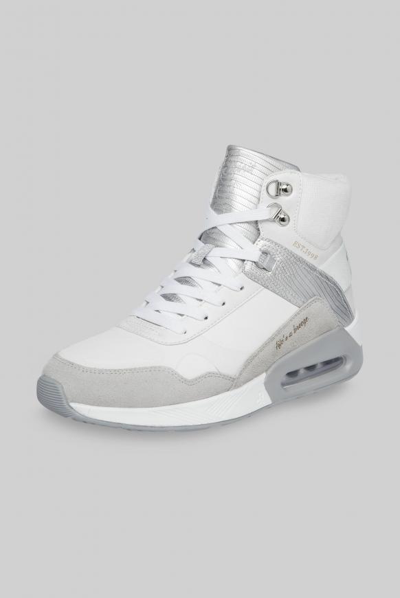 High-Top Sneaker im Materialmix