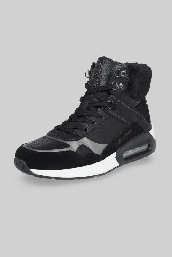 High-Top Sneaker im Materialmix