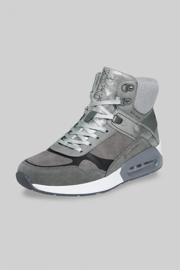High-Top Sneaker im Materialmix
