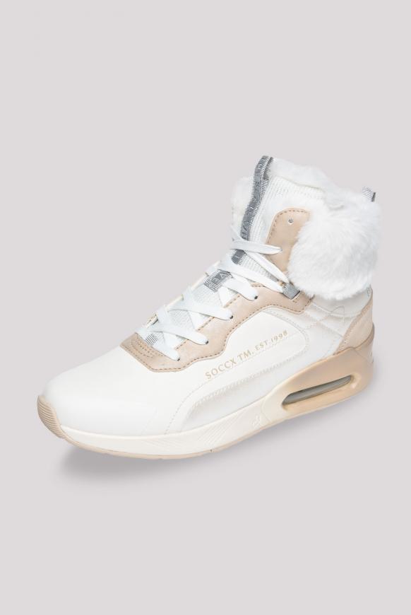 High Top Sneaker mit Fake-Fur-Schaft