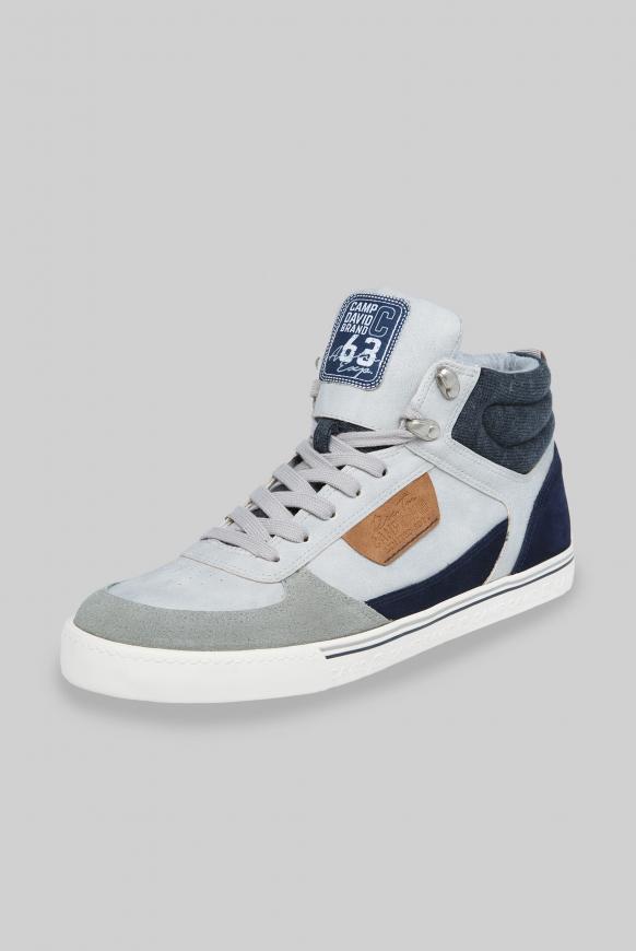 High Top Sneaker mit Label Patches light grey