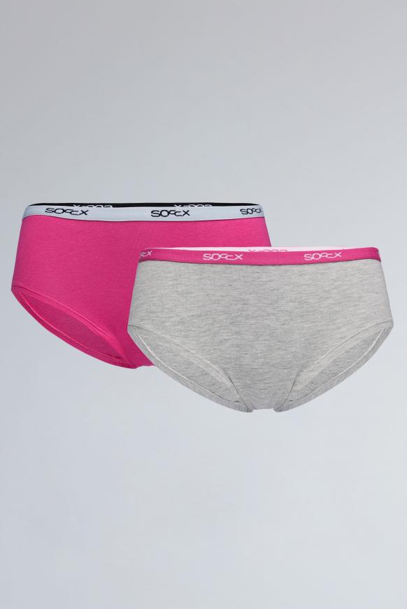 Hipster mit Logo-Bund 2 Pack light grey / pink