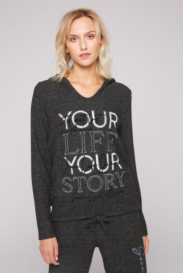 Hoodie aus Strickfleece mit Artwork