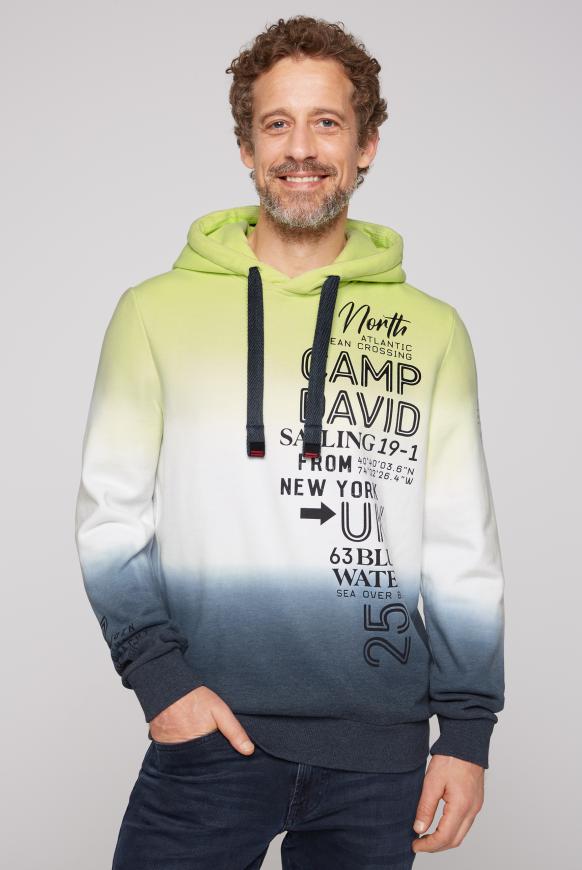 Hoodie Dip Dye mit Logo Prints neon lime