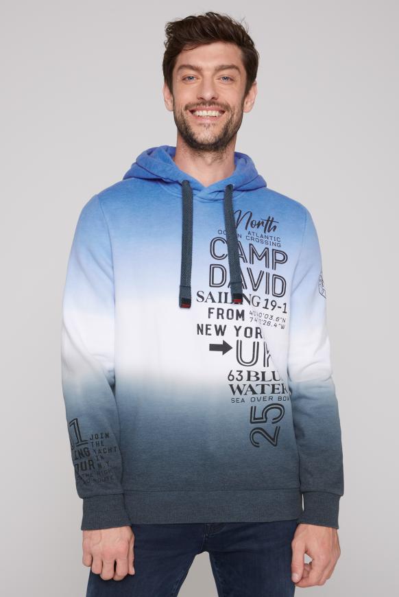 Hoodie Dip Dye mit Logo Prints sky blue