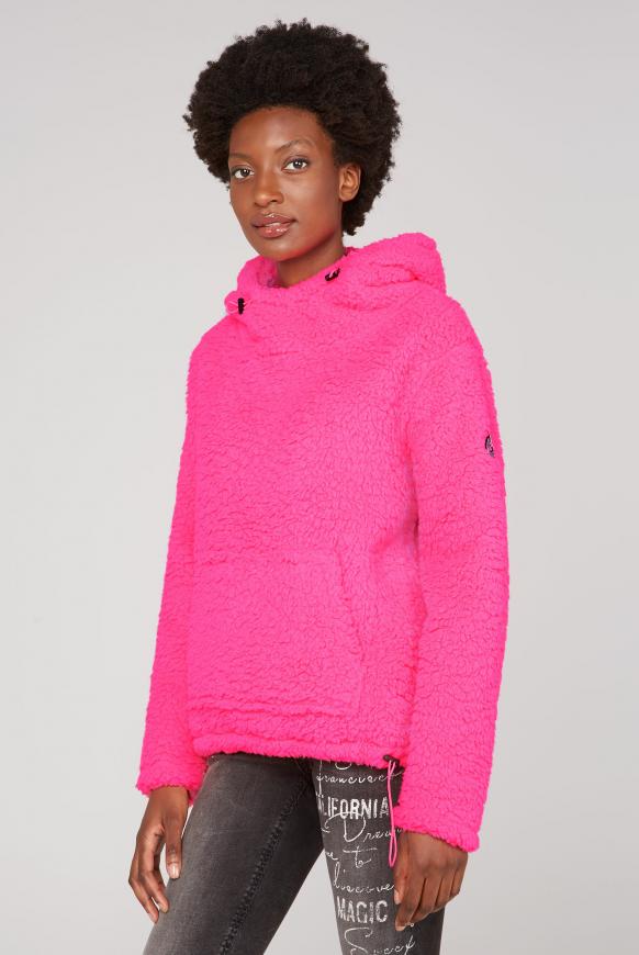 Hoodie im Teddy-Sherpa-Look