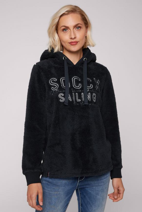 Hoodie im Teddyplüsch-Look mit Artwork