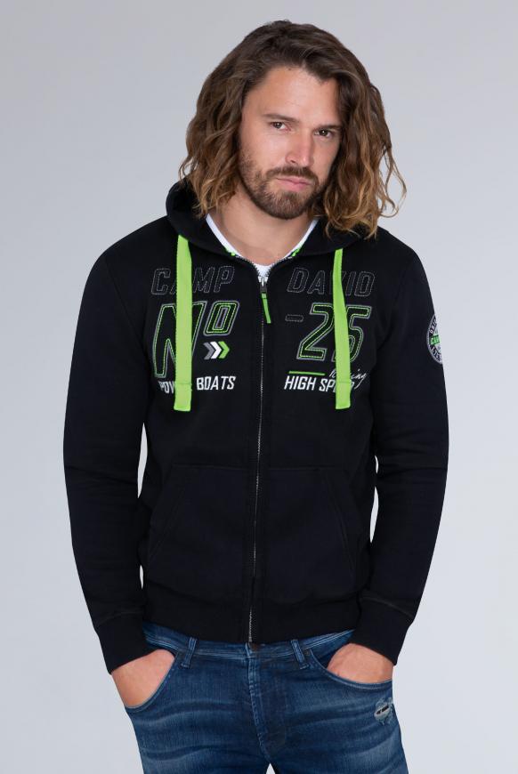 Hoodie Jacket mit Label-Applikationen