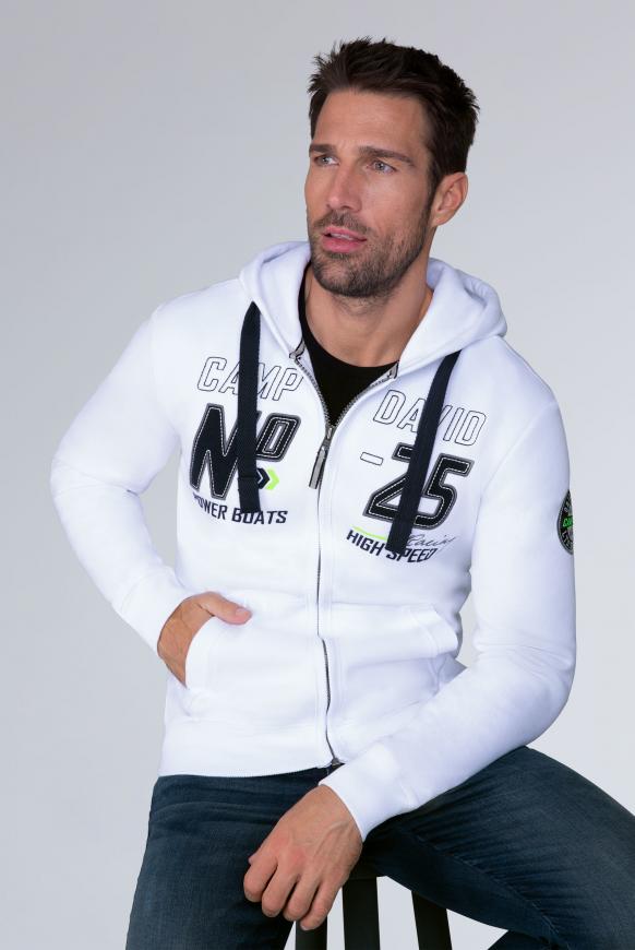 Hoodie Jacket mit Label-Applikationen