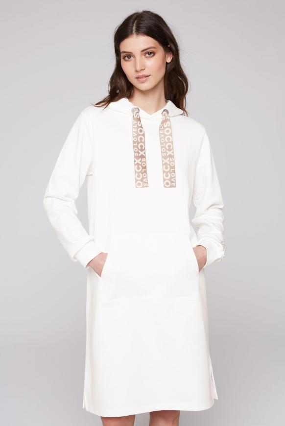 Hoodie-Kleid mit Kängurutasche cotton white