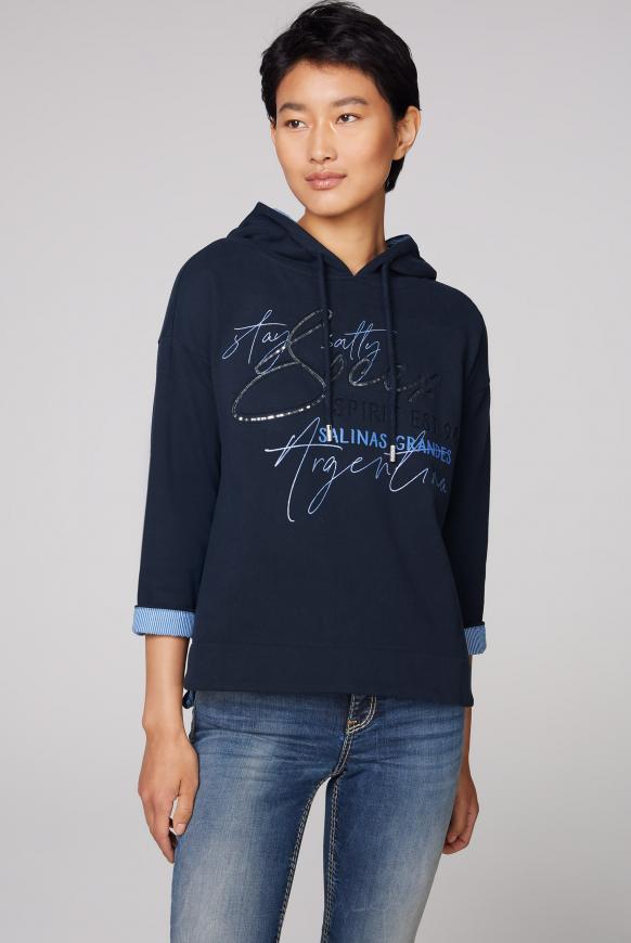 Hoodie mit Artwork und Kontrast-Details