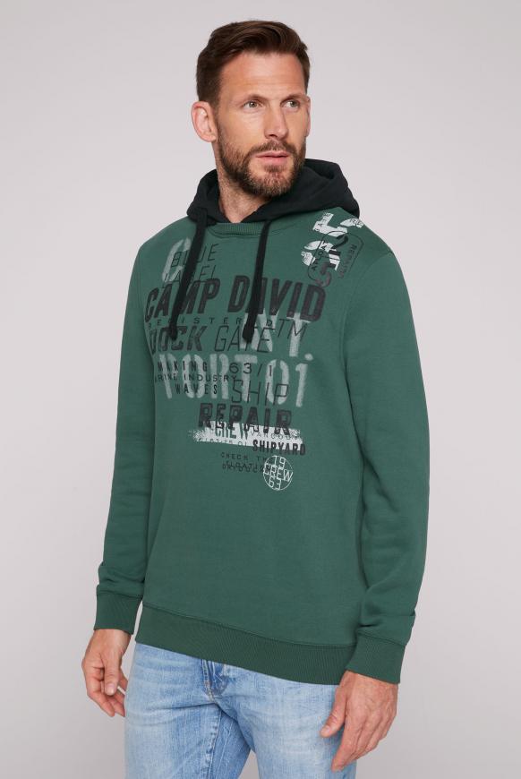 Hoodie mit Artwork und Kontrastkapuze